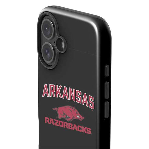 University of Arkansas-Fayetteville Razorbacks Black iPhone 16 Plus Impact Case